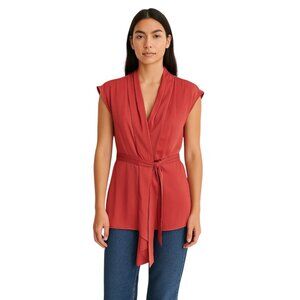 Fei Silk Wrap Top Terracotta Size 2